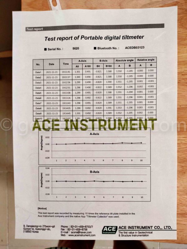 Hiệu chuẩn máy đo nghiêng Tiltmeter 5411